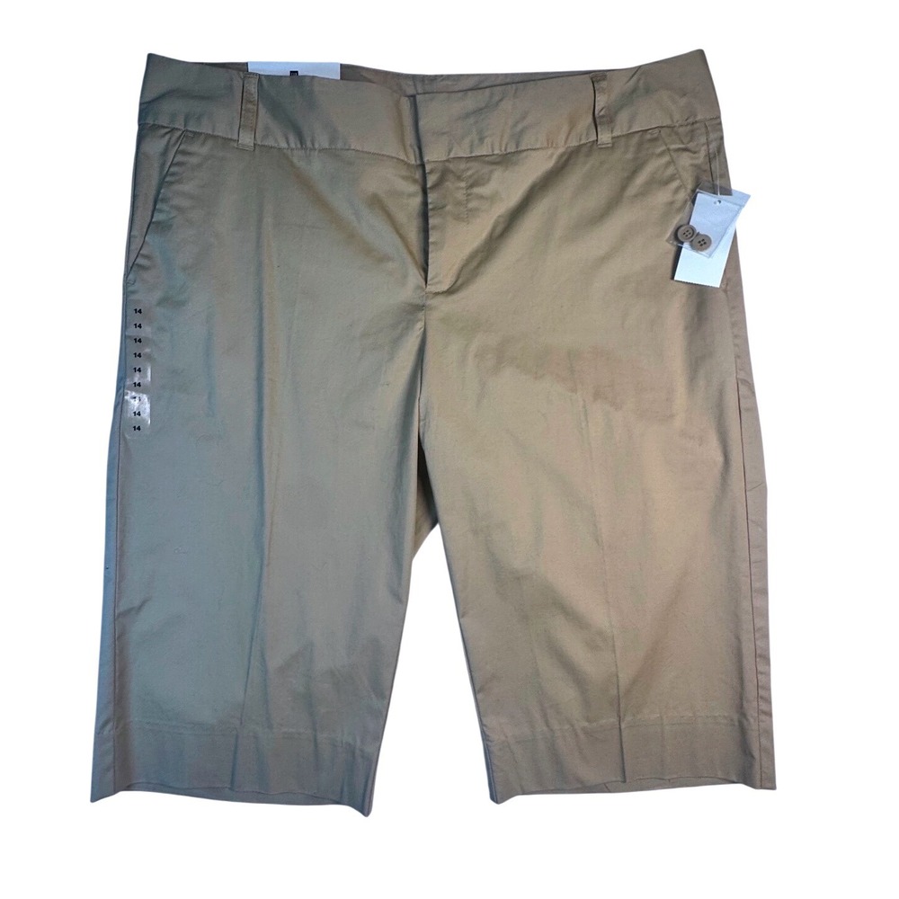 Gap Womens Tan Khaki Ultra Low Fit Bermuda Shorts Stretch Size 14 357358-01-1